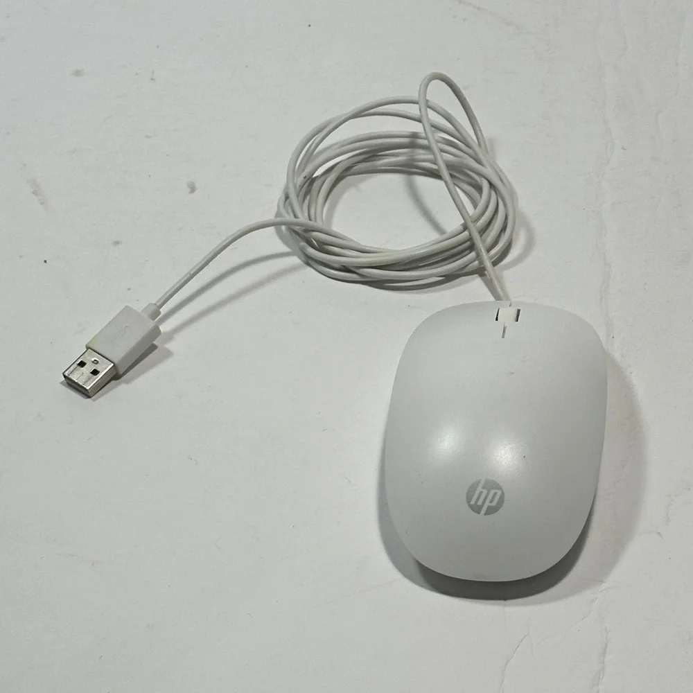 HP Sleek White USB Mouse